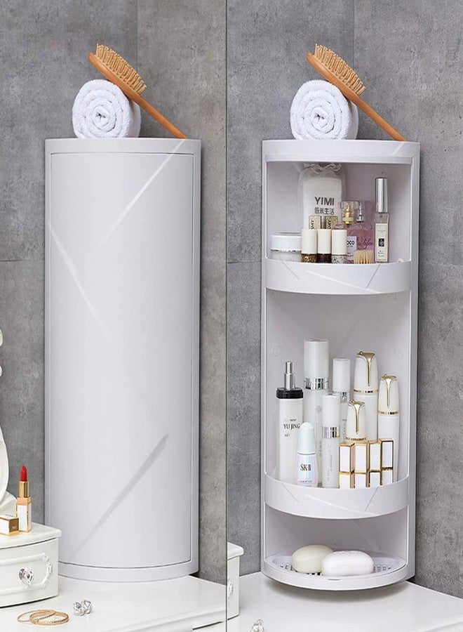 Matiko Rotating Plastic Bathroom Corner Cabinet | Bathroom Organizer (Big) - Image 2